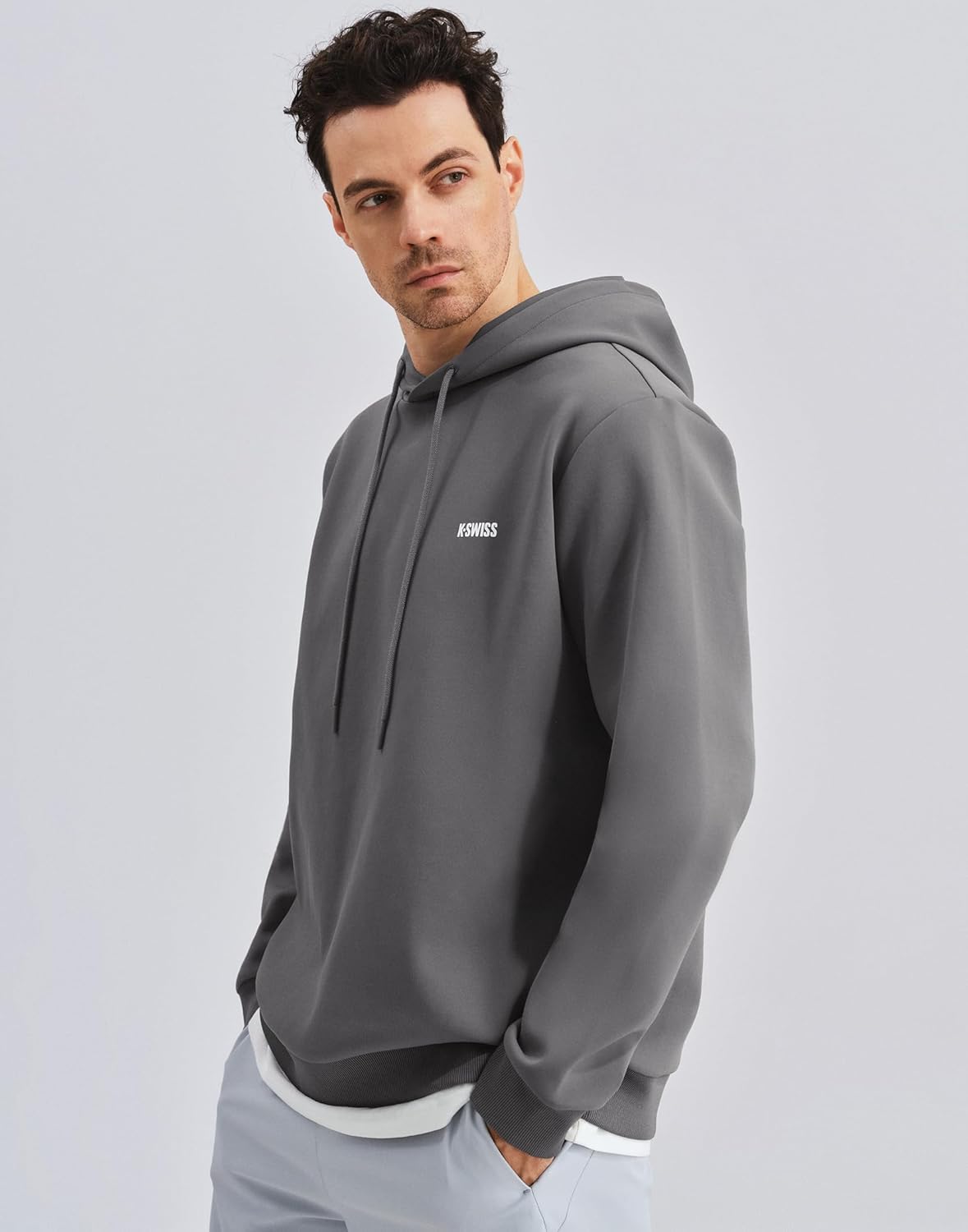 K-Swiss Men's Hoodies - Pullover Long Sleeve Sweatshirt Casual Club Hooded for Gym Workout - Image 2