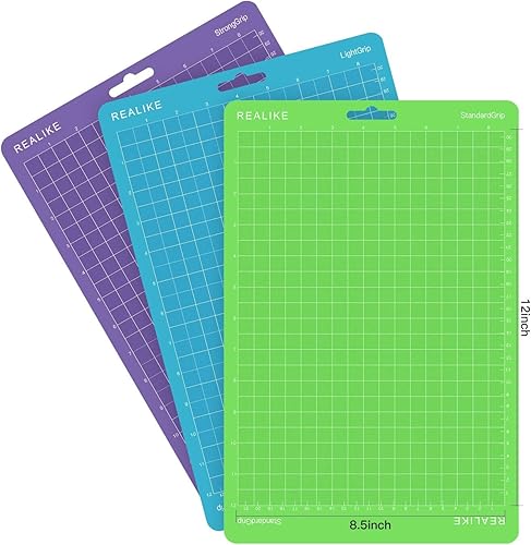 Miniatura 2 de REALIKE Alfombrilla de corte para Cricut Joy Xtra de 8.5 x 12 pulgadas (2 agarre estándar, 2 LightGrip, 2 StrongGrip 6 alfombrillas), variedad de