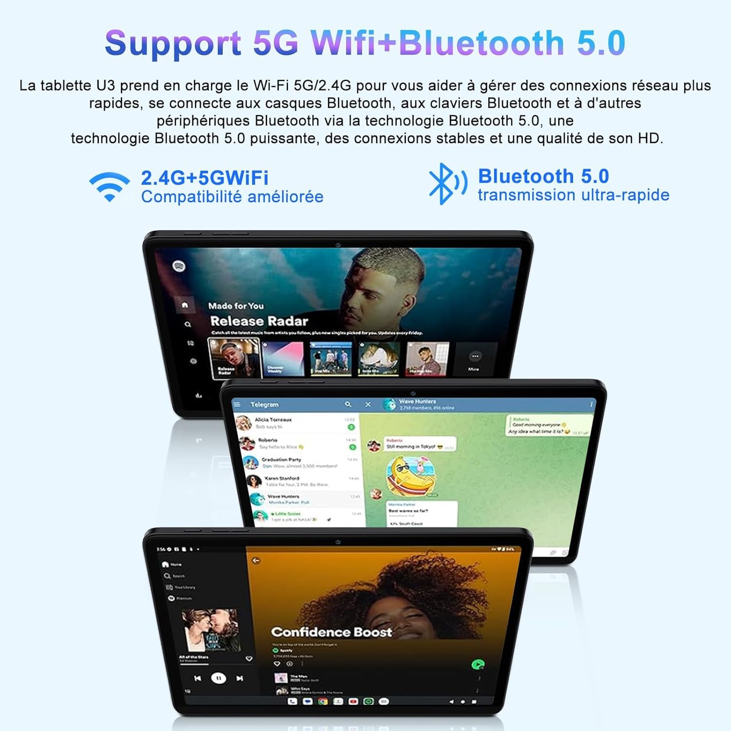 Tablet Android Tablet 10 pollici 22 GB RAM+128 GB ROM (espandibile 1T), Octa-Core 2.0 Ghz, WiFi 6/5G/2.4G, Widevine L1, 8000 mAh, 1080P, 5 MP + 8 MP, Bluetooth 5.0, Touch, Tastiera+Mouse e Caso-Nero