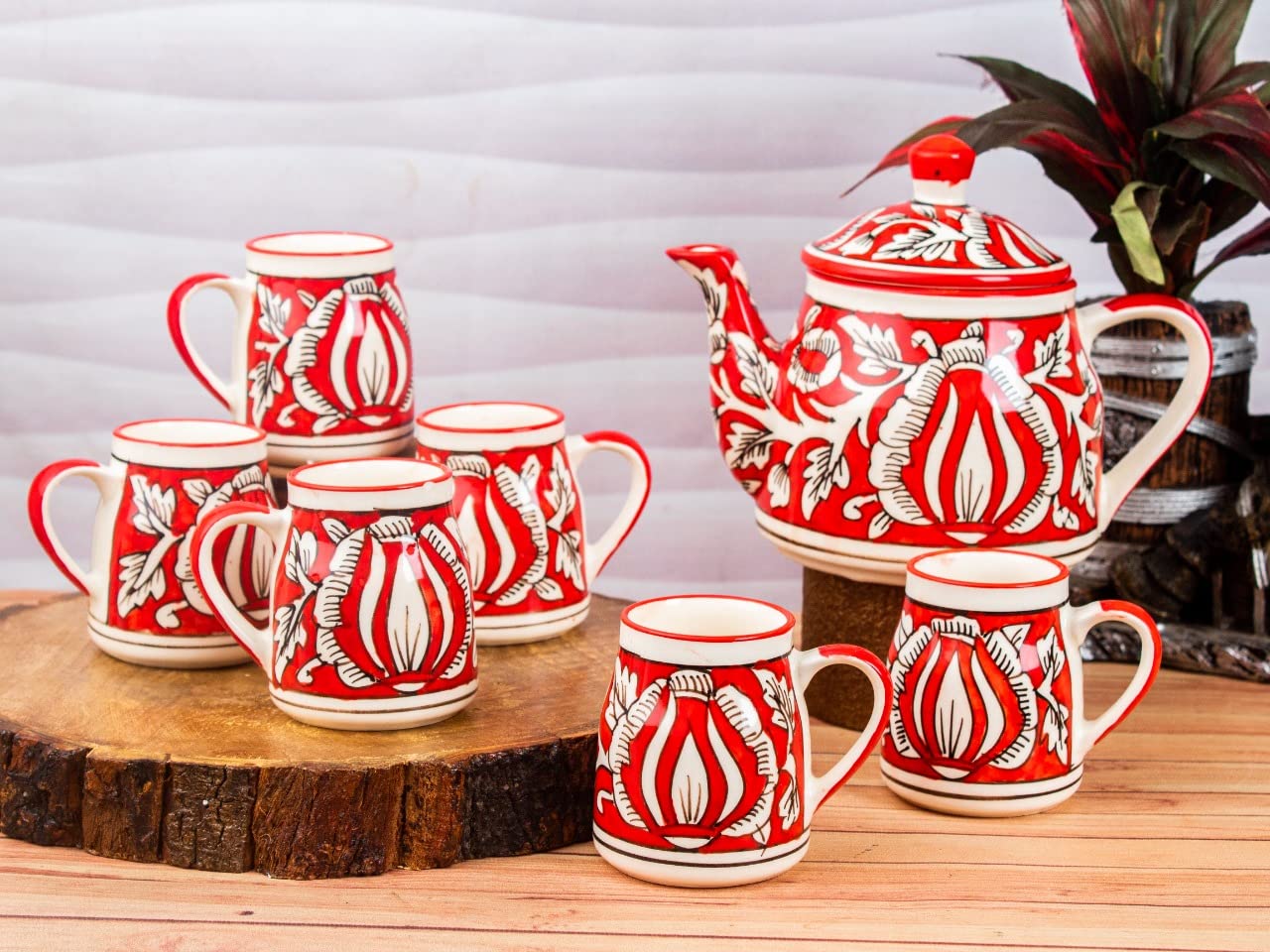 Buy The Mug Factory Hand Made Ceramic Tea Cup with Kettle 180 ML Tea