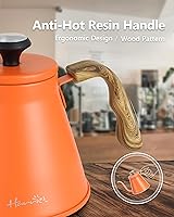 Vista 5 de Harriet Hervidor de cuello de cisne con termómetro para verter sobre café y té, 37 onzas líquidas, acero inoxidable, base duradera de 3 capas