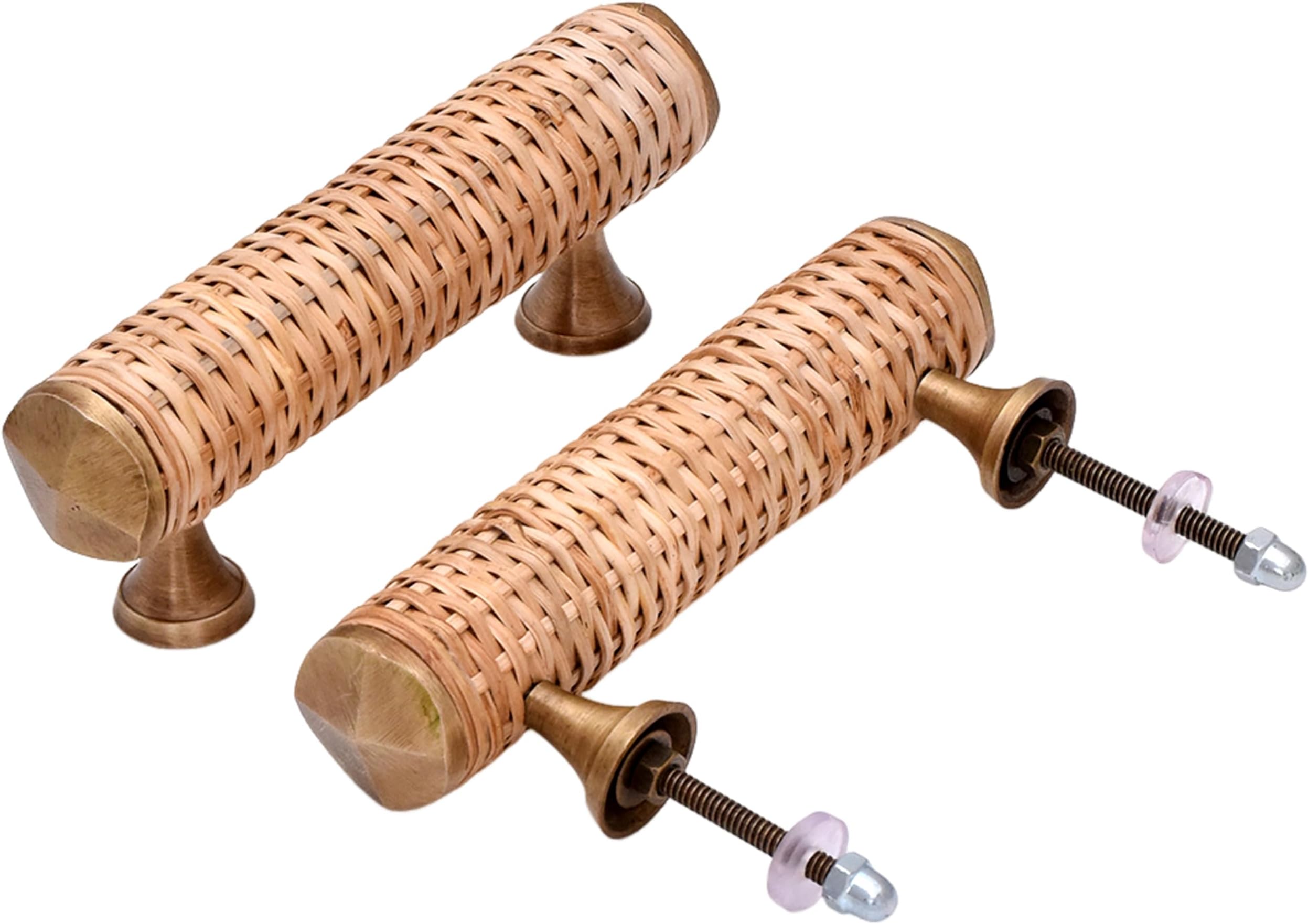IndianShelf Rattan Drawer Pulls-Rattan Handles-Wooden Cabinet Handles
