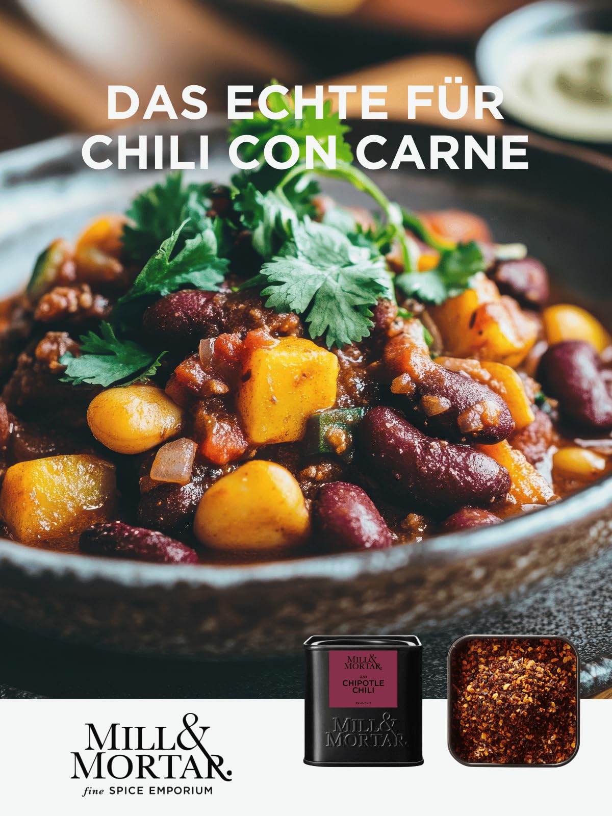 Mill & Mortar Chili Gewürze Geschenkset, Jalapeño, Chipotle & Cayenne | 3 Chili-Sorten ohne Salz & Zusätze, für BBQ, Tacos & Eintöpfe, Geschenke für Männer