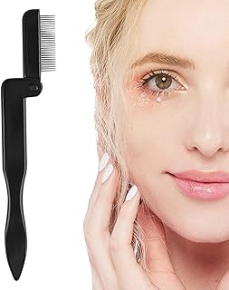 Eyelash Comb Separator Tool, Folding Eye Lash Combs Separator Tool, Metal Teeth Mascara Comb, Mascara Comb for Separating Lashes, Make Up Tools for Girls and Lady