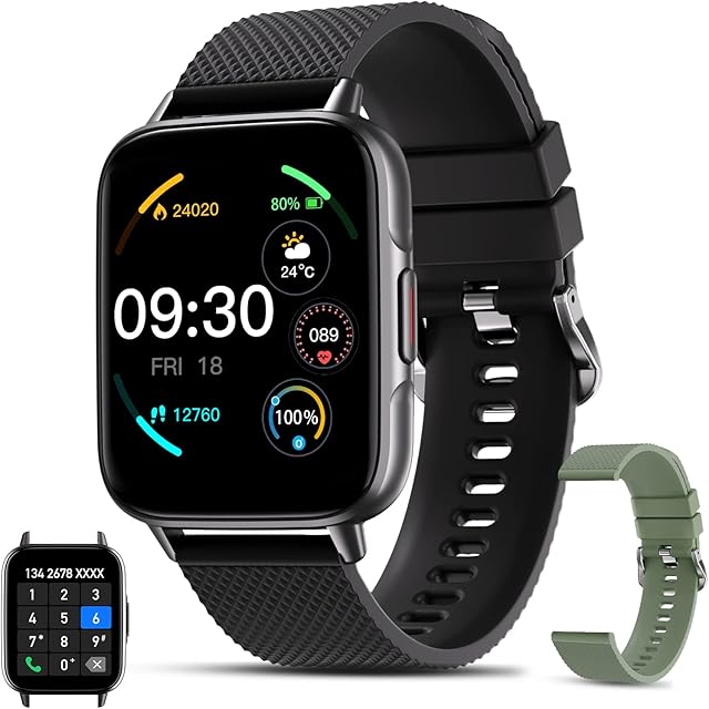 Smart Watch for Men Women , Calling Smartwatch Make/Receive Calls, Fitness Tracker 1.7" Touch Screen Fitness Watch with Step Counter Activity Trackers, IP68 Waterproof Sports Watch for iOS Android