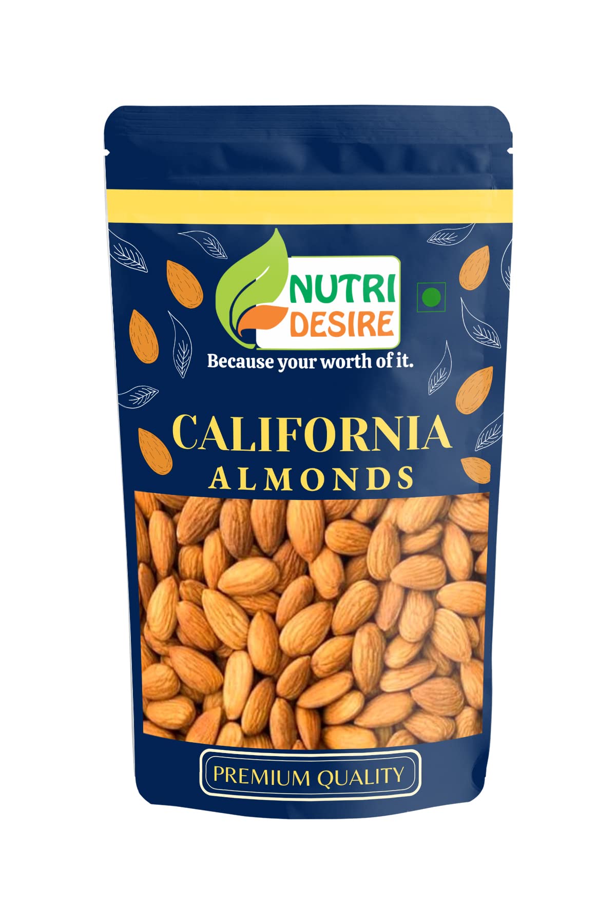 Nutri Desire 100% Natural California Almonds 1kg Value Pack Pouch | Badam Giri | High in Fiber & Boost Immunity | Real Nuts | Whole Natural Badam (1)