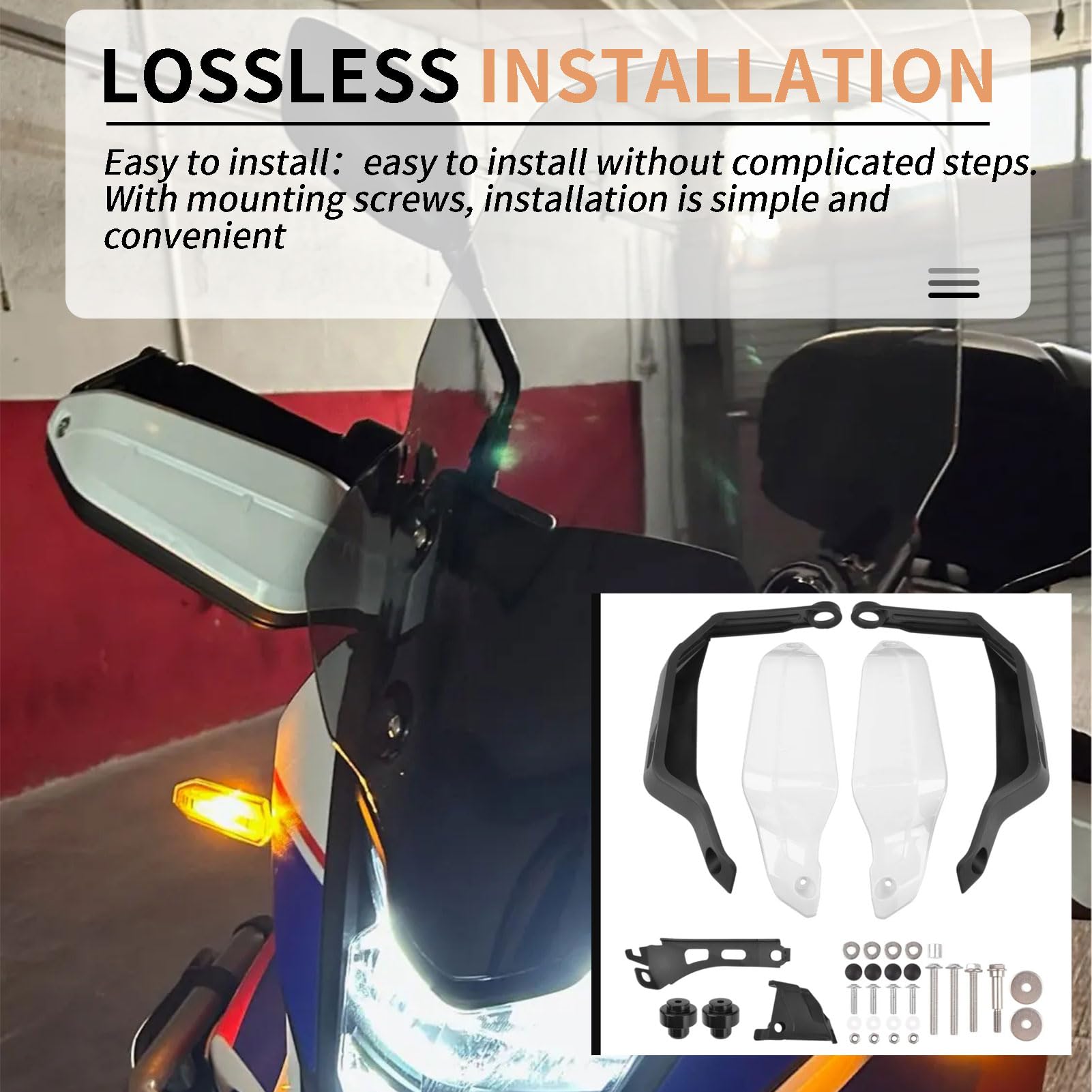 Paramani per moto Transalp XL750 2023-2026 Leva freno Protezione parabrezza Bianco 2 paia