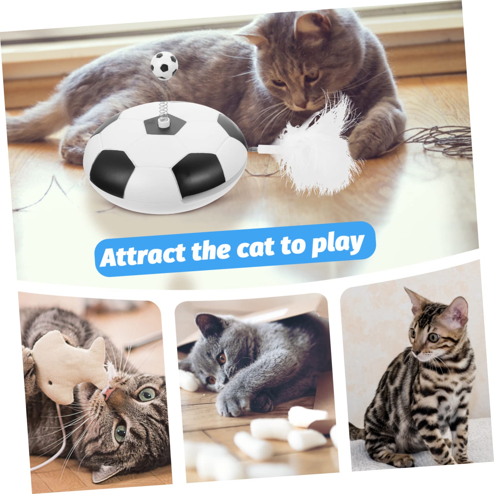 Abaodam Jouet pour Chat Plumage Sonores, Jouet Automatique en Abs Résistant aux Griffes, Balancement Haute Vitesse, Jeu Interactif des Chats