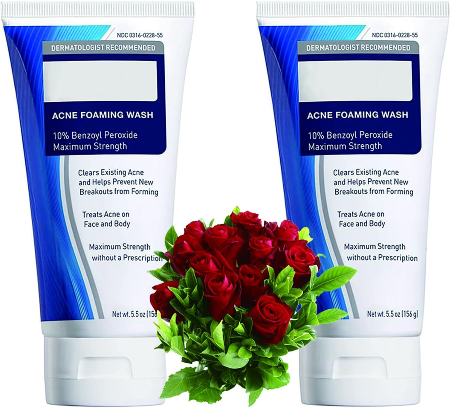 2 Pack Acne Foaming Wash - 10% Benzoyl Peroxide Maximum Strength Antimicrobial - Removes dirt and excess oil to cleanse and unclog pores - 5.5 Ounce (156g）