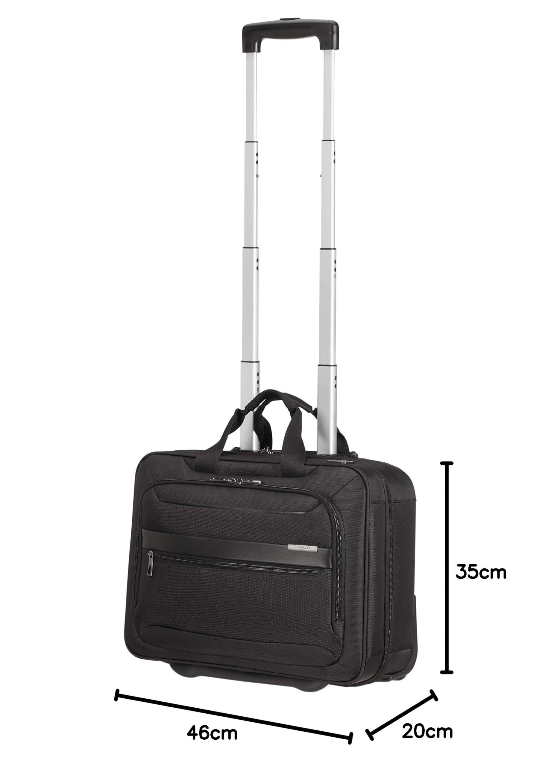 Samsonite Vectura Evo - Sacoche pour ordinateur portable à roulette 17.3 pouces, 46 cm, 27.5 L, Noir (Black)