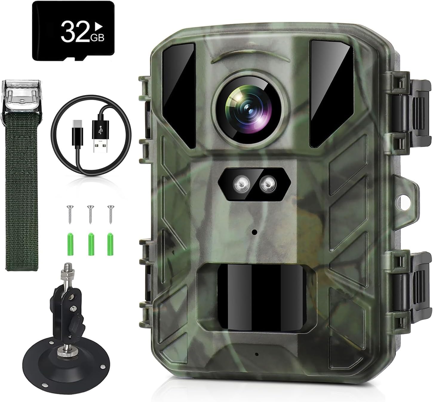 Mini Wildkamera 4K 50MP, Wildtierkamera mit Nachtsicht Bewegungsmelder 850 IR LEDs, 0,2s Schnelle Trigger, Wasserdicht Nachtsichtkamera mit 32G Speicherkarte, Jagdkamera für Wildbeobachtung