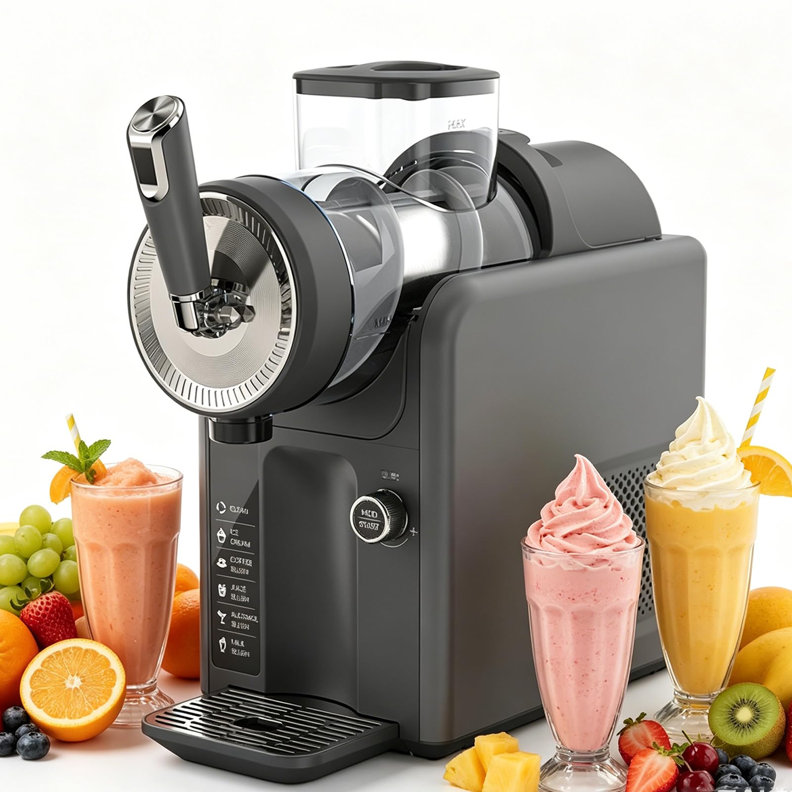 CHANGLKJ 60oz Slushie Machine, Frozen Drink Slushy Maker with 5 Presets, 5'' LED Display & Auto Cleaning, No Ice Needed & Rapid Freezing, For Cocktails, Frappés, Ice Cream, Smoothies, Milkshakes