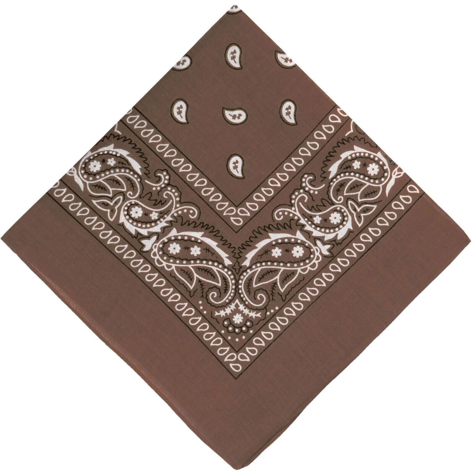 The Tie Company Unisex Chocolate Bandana 100% Cotton Head Wrap Bandanna Head Wrap New Paisley Summer Scarf