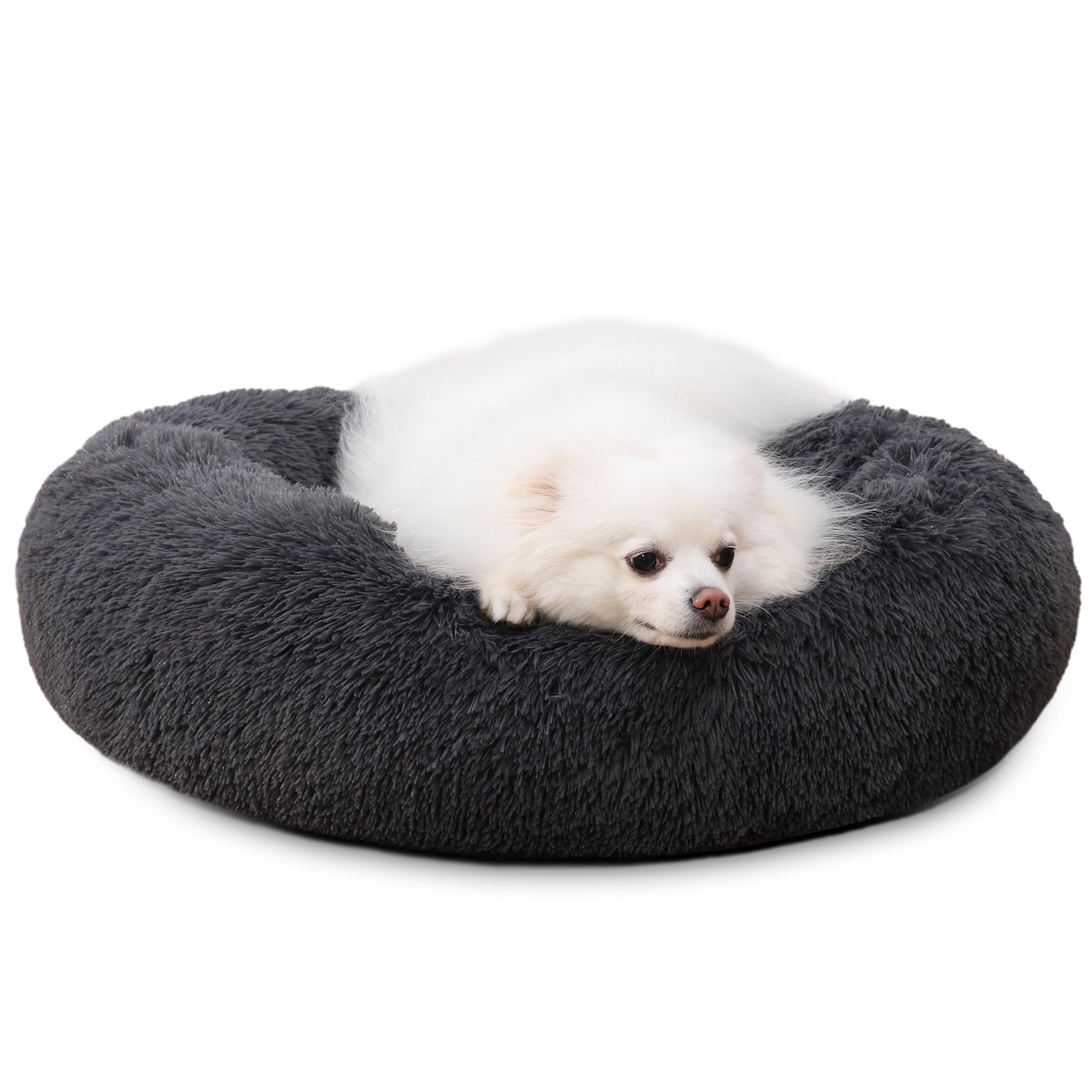 KSIIA Cama para perros, mullida, cama para gatos, diámetro de 90 cm, redonda, cojín para perros, lavable, cubierta extraíble, cesta larga para perros, cesta para gatos, cojín para perros grandes,