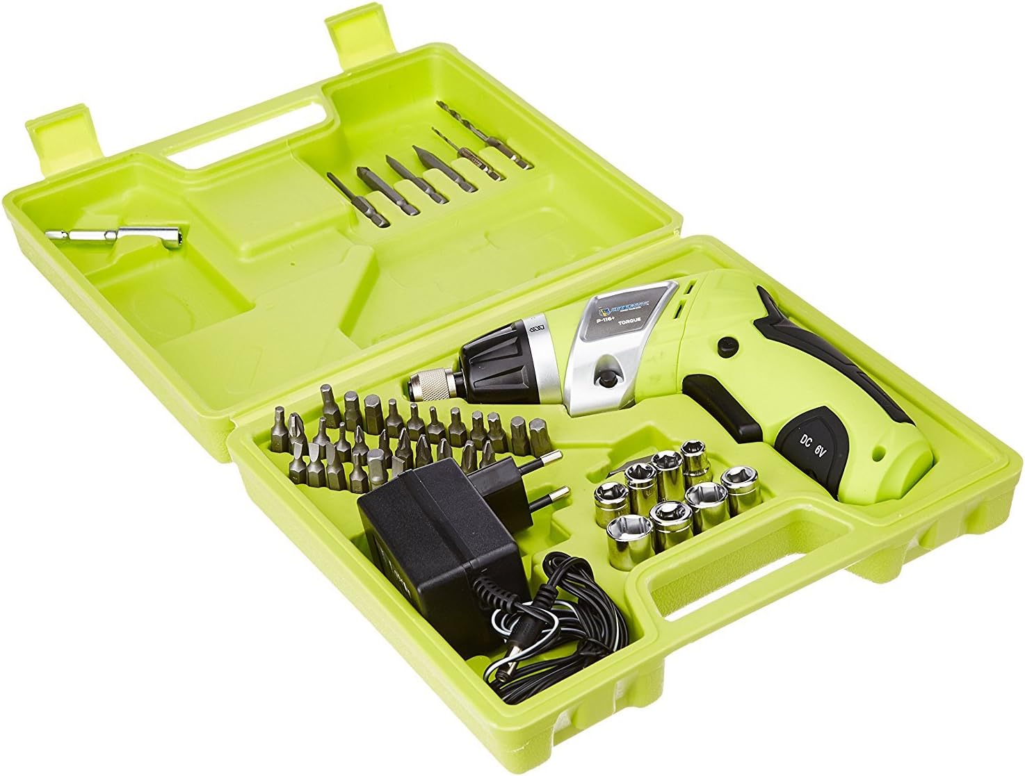 Prescott PT2000301+ P-116 3.6V Li-ion Fast Rechargeable Mini Cordless Screwdriver with LED Light (Green,10-Pieces)