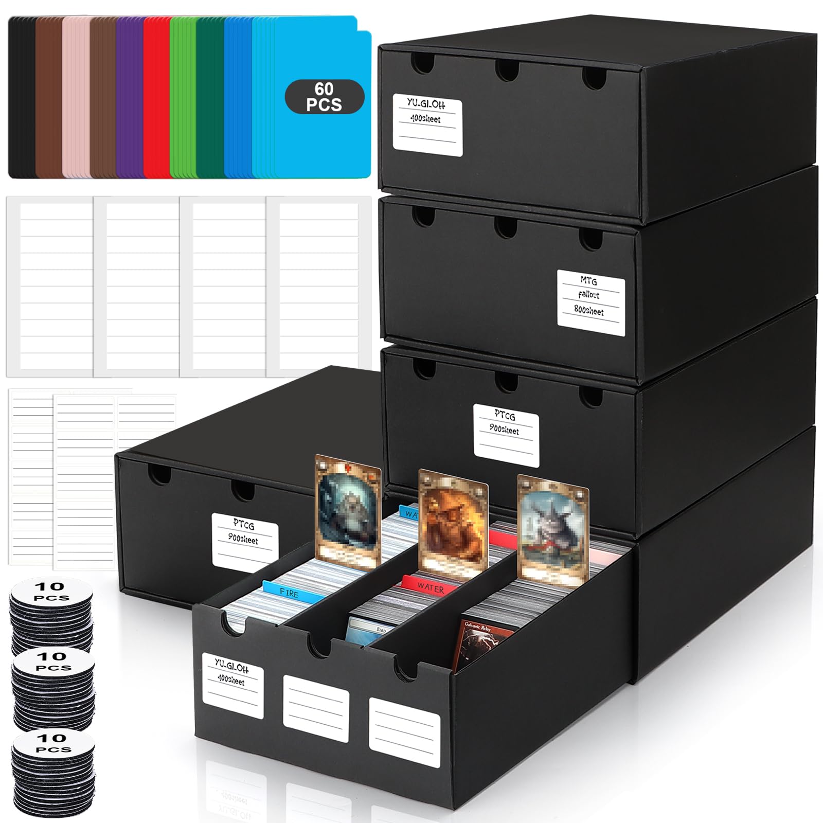 Amazon.com: AOBOPLE Trading Card Storage Box,15000+ Cardboard Sports Card  Boxes with 60 Card Dividers,Labels and Tape,Baseball Card Boxes Bulk Card  Storage for MTG TCG PTCG Sport Cards : Toys & Games