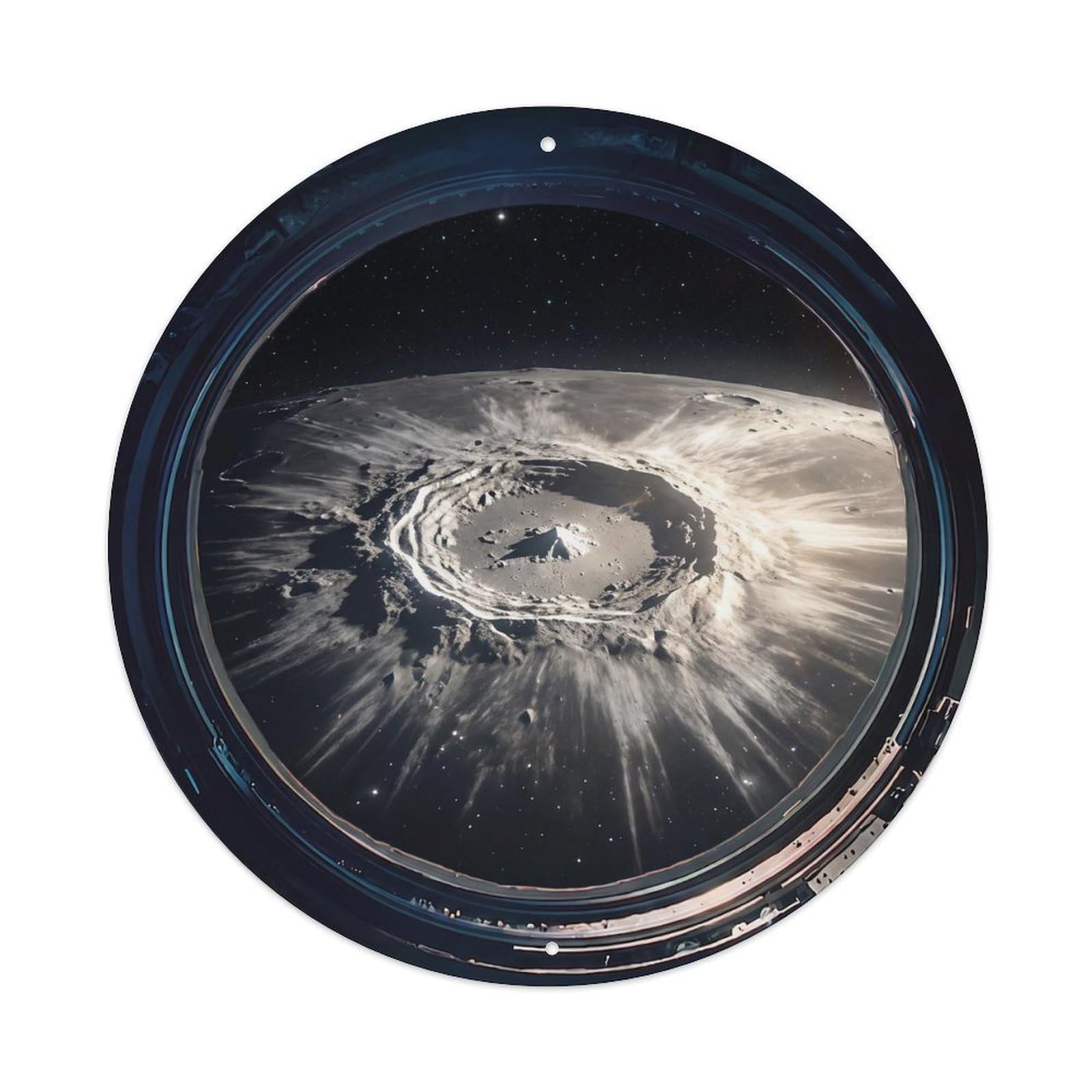 Moon Surface Tycho Crater Metal Tin Sign