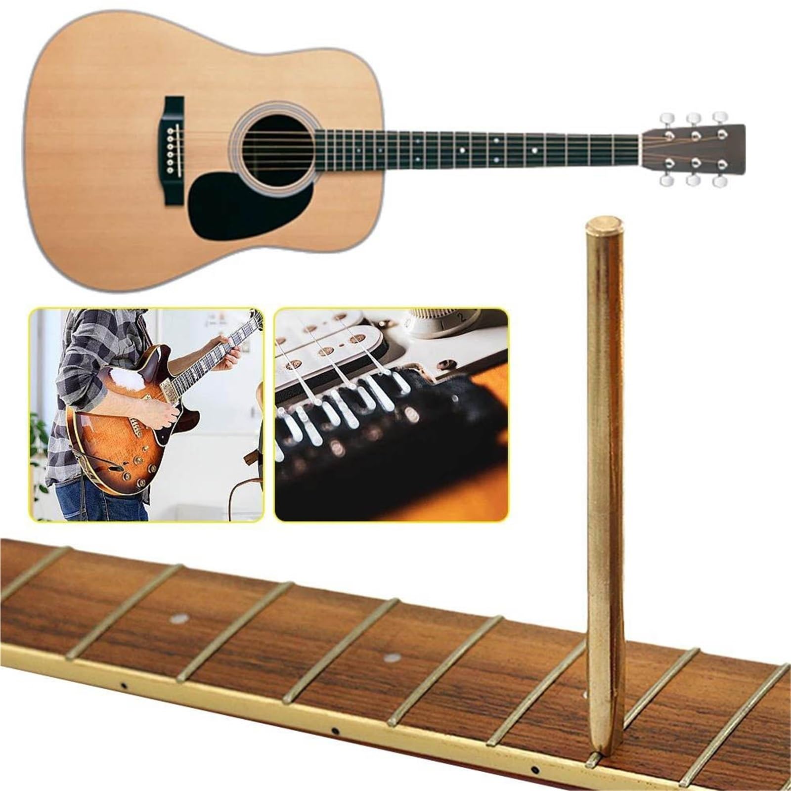 Strumenti Professionali Per La Liuteria Strumenti Per La Riparazione Dei Tasti Della Chitarra Adatti Per La Lucidatura Delle Parti(Gold)