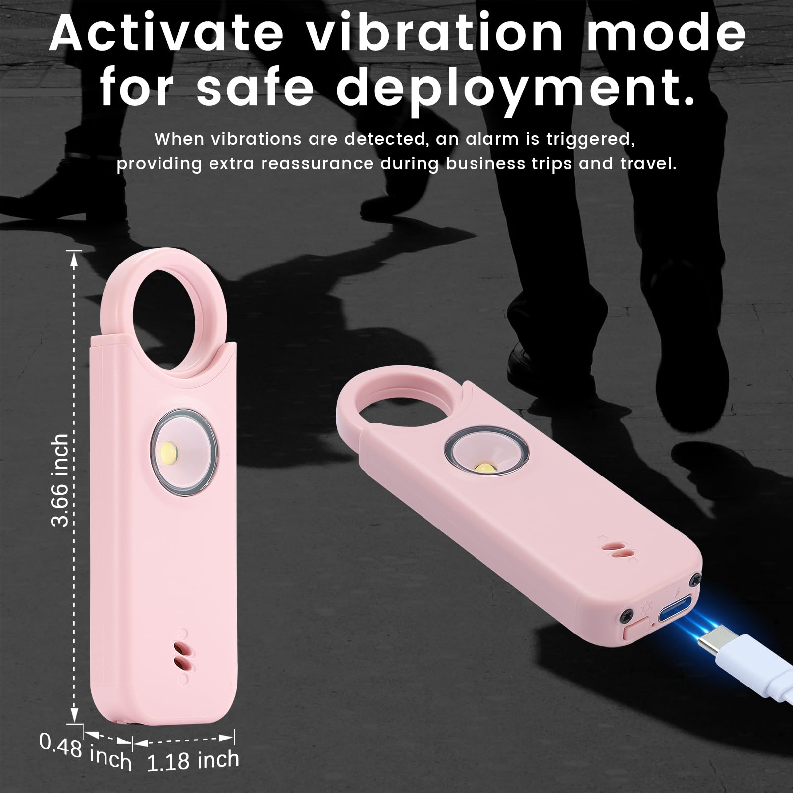 L'alarme de sécurité personnelle originale pour femme par les femmes – Sirène bruyante son d'oiseau, lumière stroboscopique SOS LED, soyez en sécurité avec alarme personnelle – Porte-clés