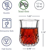 Vista 2 de Juego de 6 vasos de chupito, transparentes y bonitos vasos de degustación, capacidad de 1.75 onzas