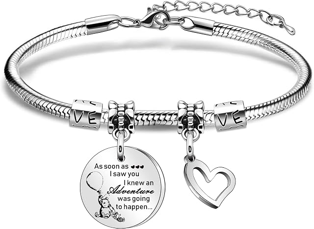SAMORION Friends Gifts for Teen Girls Best Friend Bracelet Silver Snake Bracelet Jewellery Friendship Gifts for Christmas Birthday Gifts