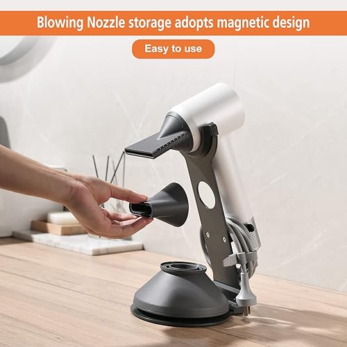 Miniatura 6 de MYLAIM Soporte para secadora de pelo para secadora Laifen  Swift SE, soporte de metal para escritorio con boquilla magnética, baño  organizador de