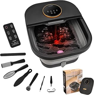 FOFOJÔY Plus Size Foot Spa Massager with Heat, Bubbles, Remote Control, Touchscreen & Pedicure Kit for Men Women