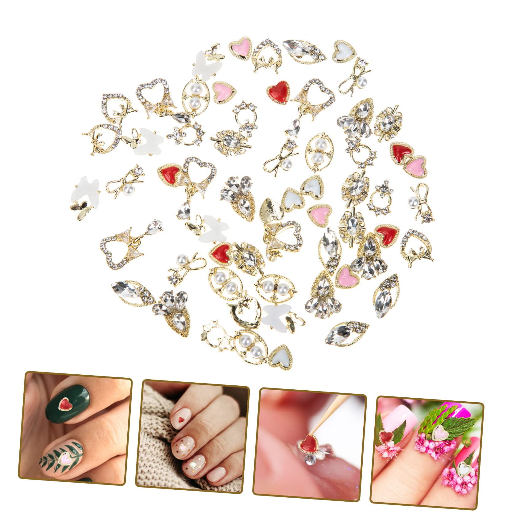 2 Set Decorazioni Per Unghie Accessori Per Nail Art Eleganti E Creativi Per Feste Matrimoni E Per Amiche E Appassionate Manicure 60 Pezzi*2
