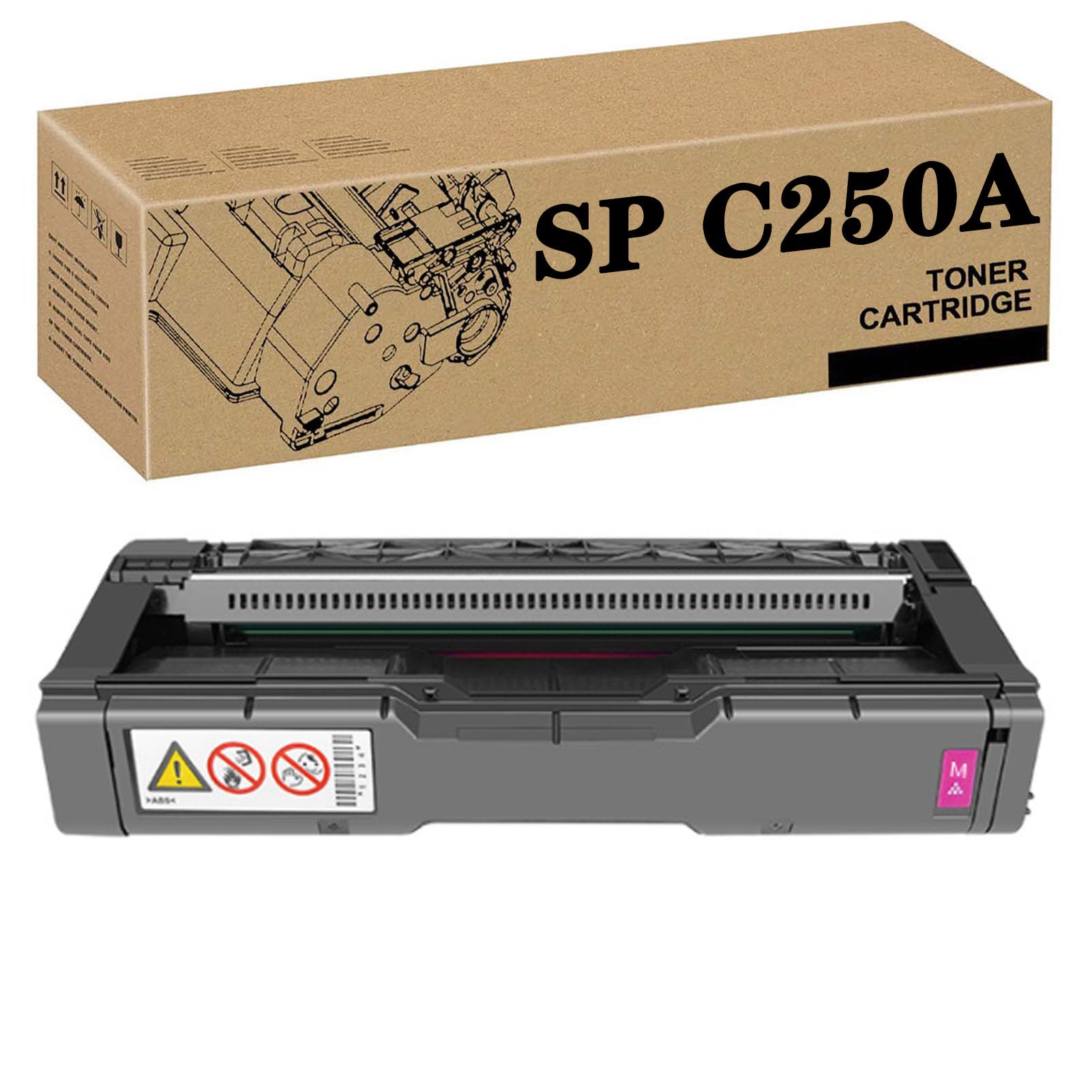 PuCio 407539 407540 407541 407542 SP C250A Toner Cartuccia Ad Alta capacità Compatibile per Ricoh SP C250DN SP C250SF SP C261SFNW Stampanti Magenta*1
