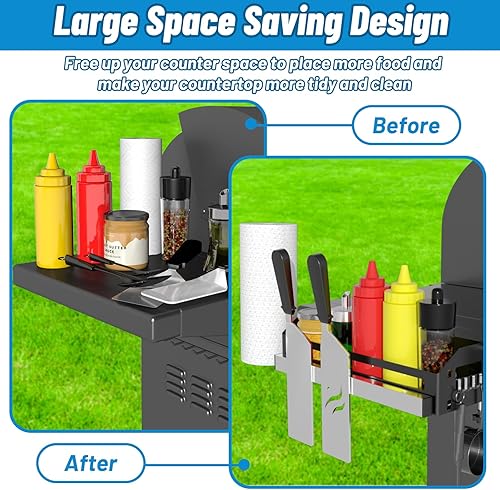 Miniatura 3 de Organizador de parrilla para parrillas Blackstone de 17"/22"/28"/36"/Carrito de preparación, accesorios de parrilla Blackstone que ahorran espacio,