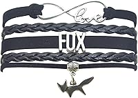 Vista 1 de HHHbeauty Pulsera de piel con diseño de zorro, regalo de zorro infinito, para fiestas, celebraciones, amantes del zorro, regalos temáticos de zorro