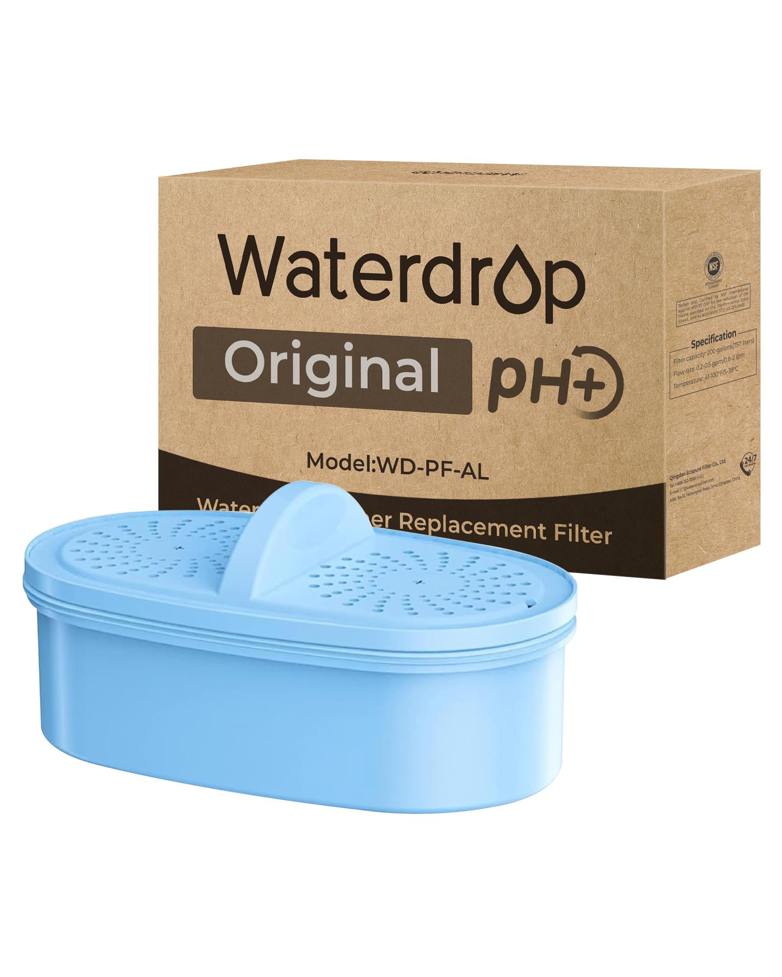 [Original] Waterdrop Alkaline Water Filter Replacement for All Waterdrop Pitcher and Dispenser Filtration System, Increase PH, Improved Coffee Taste, Last Up to 2 Months or 100 Gallons (Pack of 1)-picture-25