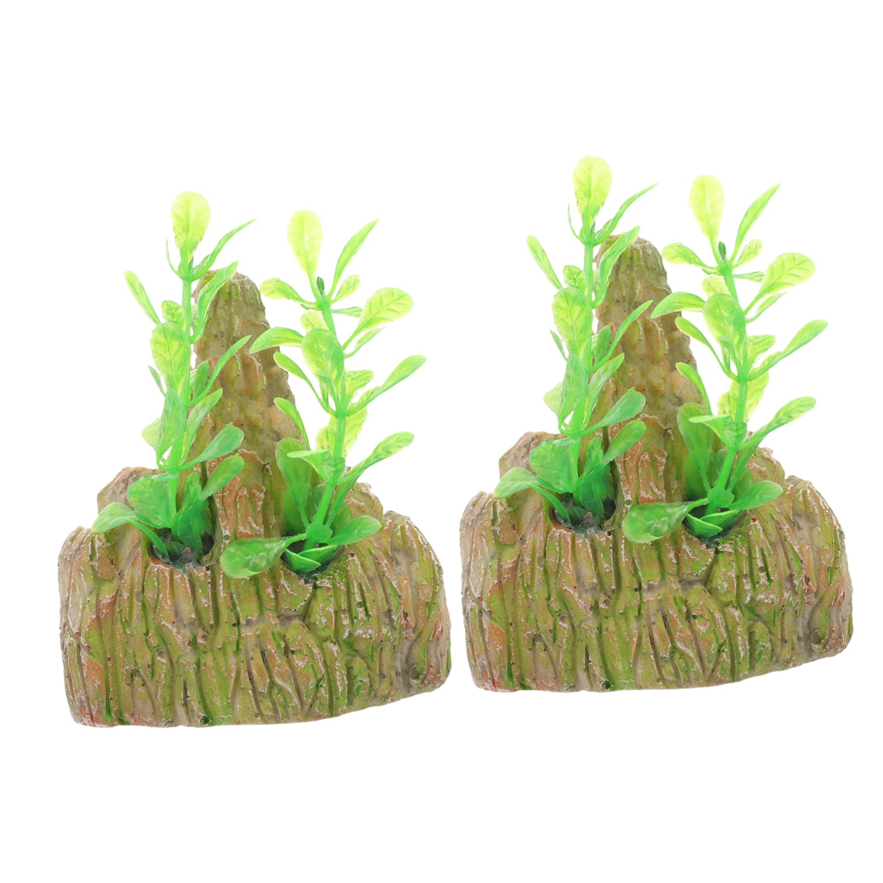 PRETYZOOM Pecera Rocalla Paisajismo Adornos De Acuario Decoraciones De Peceras para Decoración Pecera Adornos Pecera Decoración del Paisaje del Tanque De Peces 2 Piezas X 4