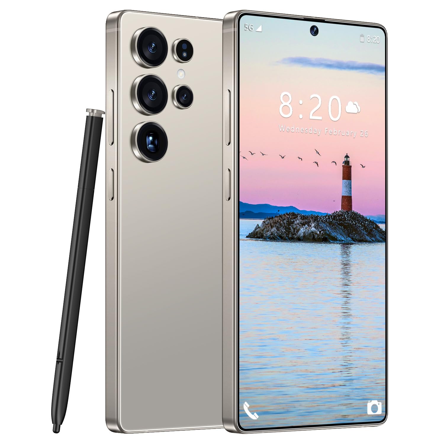Huness 1014 A14 Smartphone Unlocked Cell Phone 1014 (Natural Titanium P)