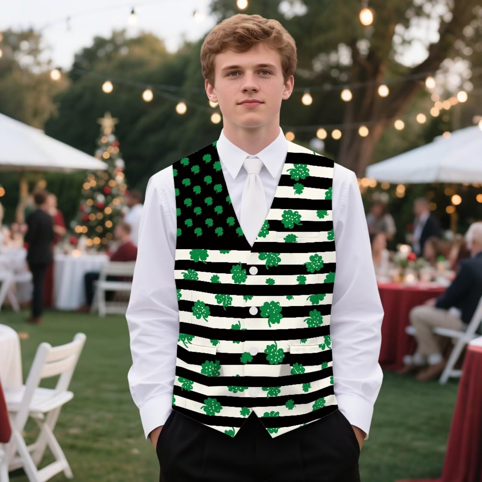 Chaleco para hombre, vestido de negocios, chaleco de traje de traje con cuello en V, 3 bolsillos, para boda, fiesta, esmoquin