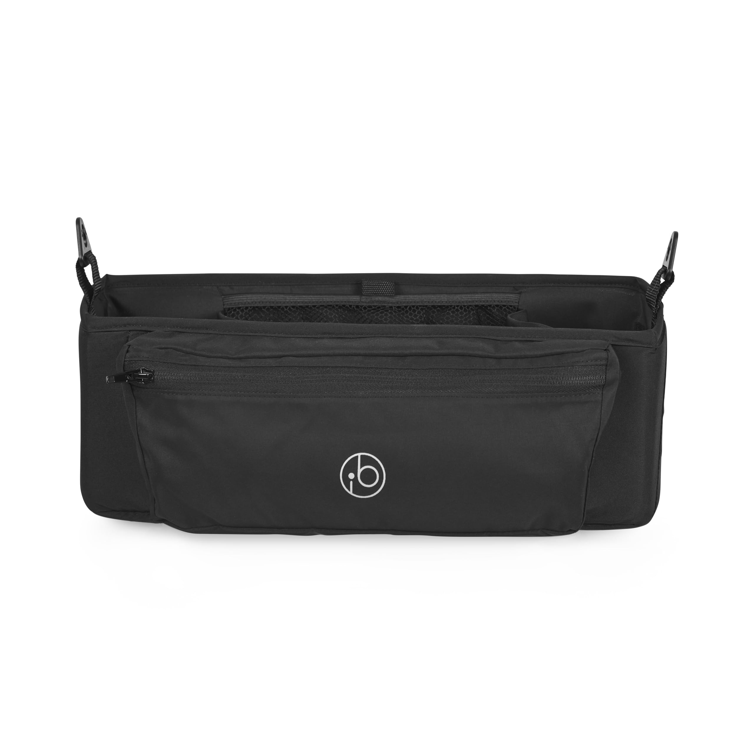 Ickle Bubba Virgo Buggy Organiser – Black Pram Caddy with Spacious Storage for Bottles, Snacks & Essentials – Durable, Stylish & Easy-to-Attach Pushchair Organiser