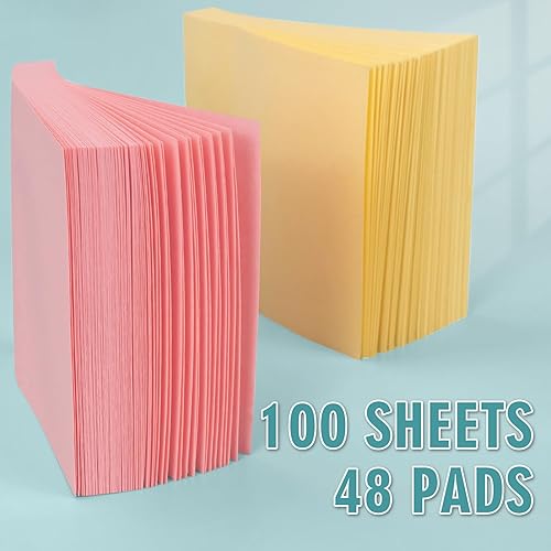 Miniatura 4 de WeLiu Notas adhesivas de 3 x 3 pulgadas, 48 blocs en 6 colores pastel, bonitas notas adhesivas, blocs de notas adhesivas para oficina, hogar,