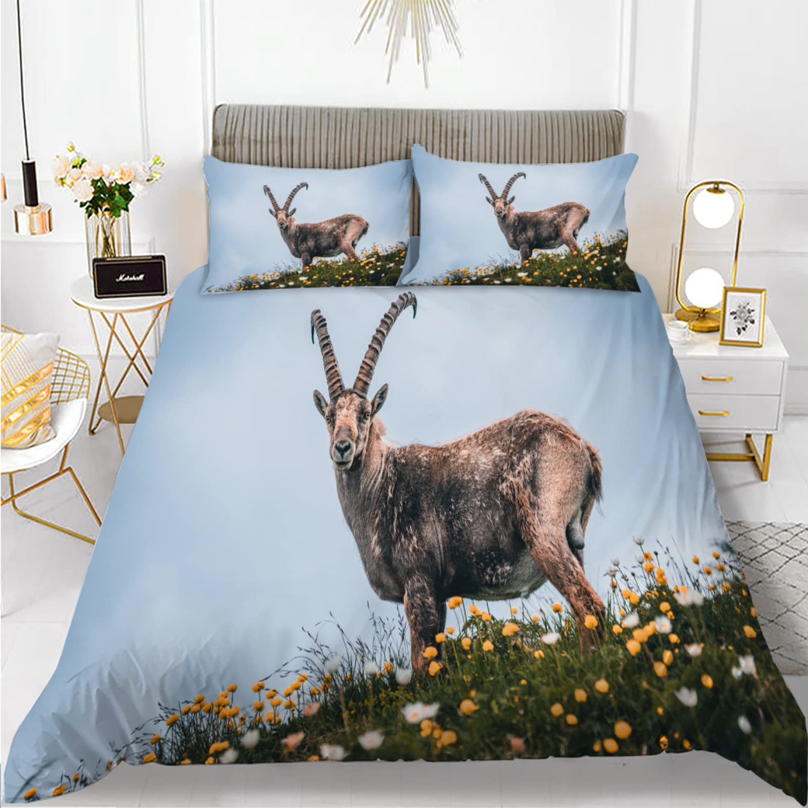 Housse de couette 90x190 cerf bleu pour décorer une chambre d'enfant ou ado