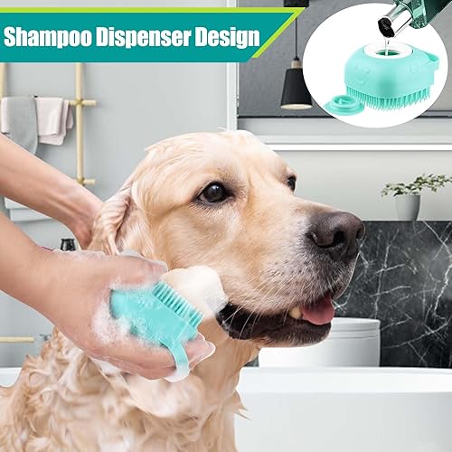 Miniatura 2 de Cepillo de baño para perros, dispensador de champú, cepillo de lavado, masaje de baño para mascotas, cepillo de jabón de ducha de silicona suave