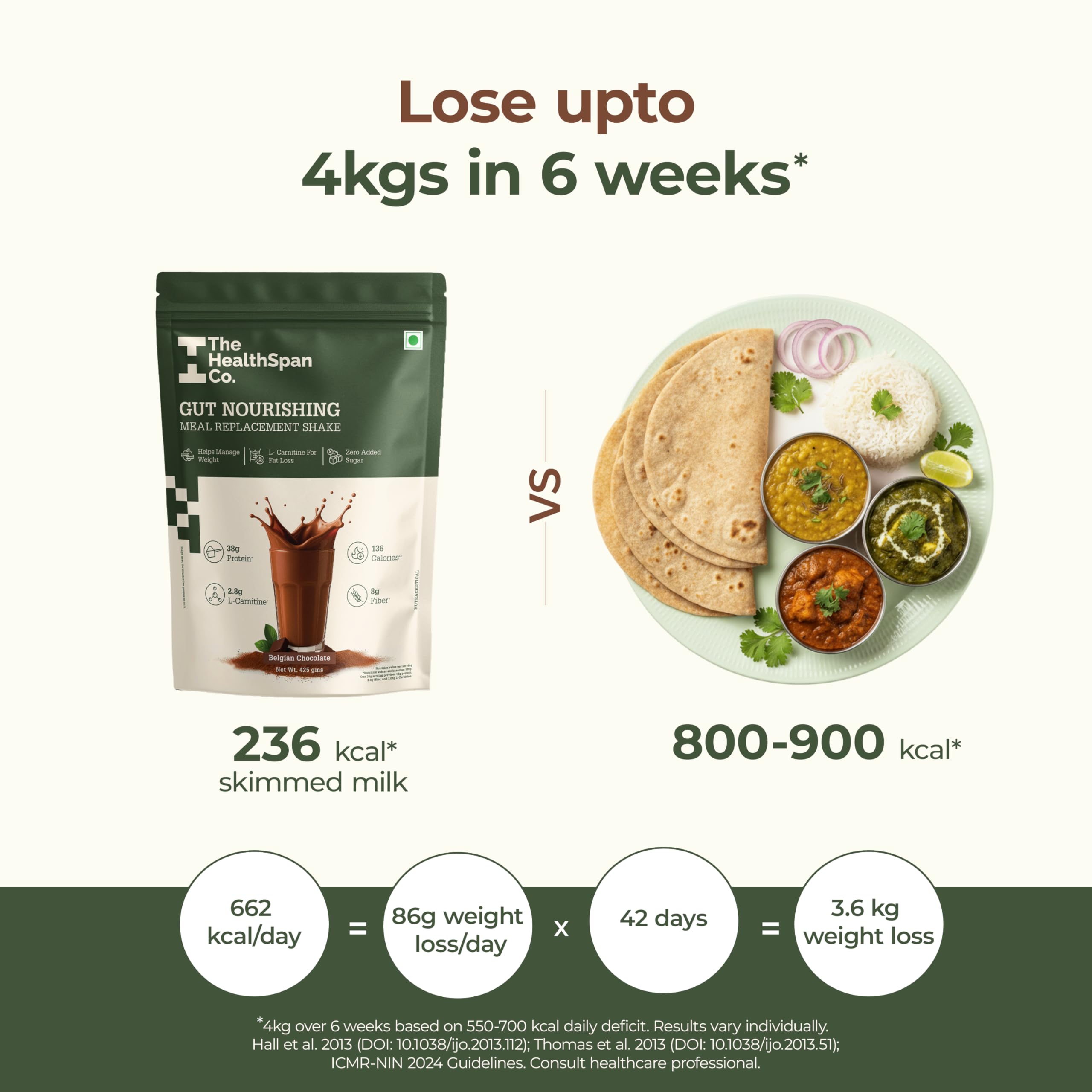 The Healthspan Co. High Protein Meal Replacement Shake 425g, 136 Calories
