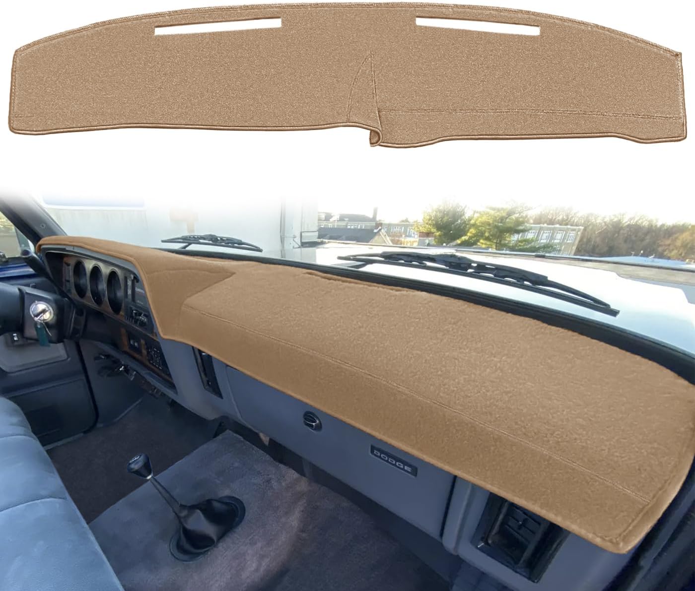 Yiz Dash Cover Mat Custom Fit for Dodge Ramcharger D/W Series Power Ram Wagon Pickup Truck/Plymouth Trailduster Trail Duster Dashboard Cover Pad Carpet (Black) J188