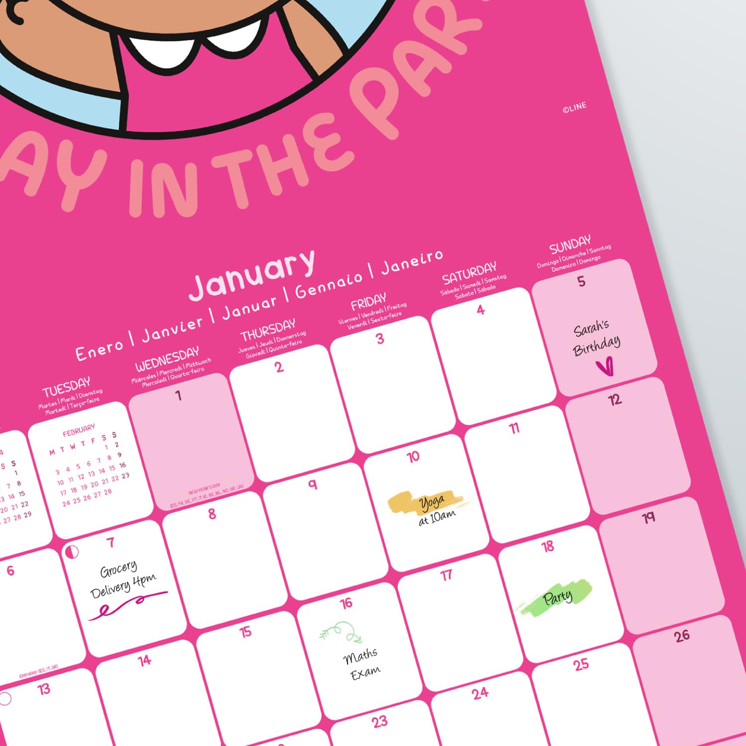 Calendario Da Parete 2021 Gatti Chantrenne - 16 Mesi, 30x30 Cm, Multilingue Con Fasi Lunari - Foto 3