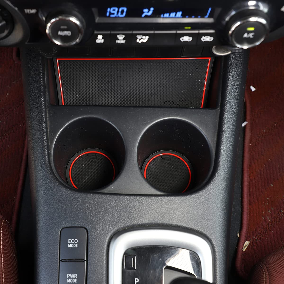 Car Accessories for Toyota Hilux 2015-2021 Car Premium Custom Interior Non-Slip Anti Dust Cup Holder Inserts, Center Console Liner Mats, Door Pocket Liners 18PCS