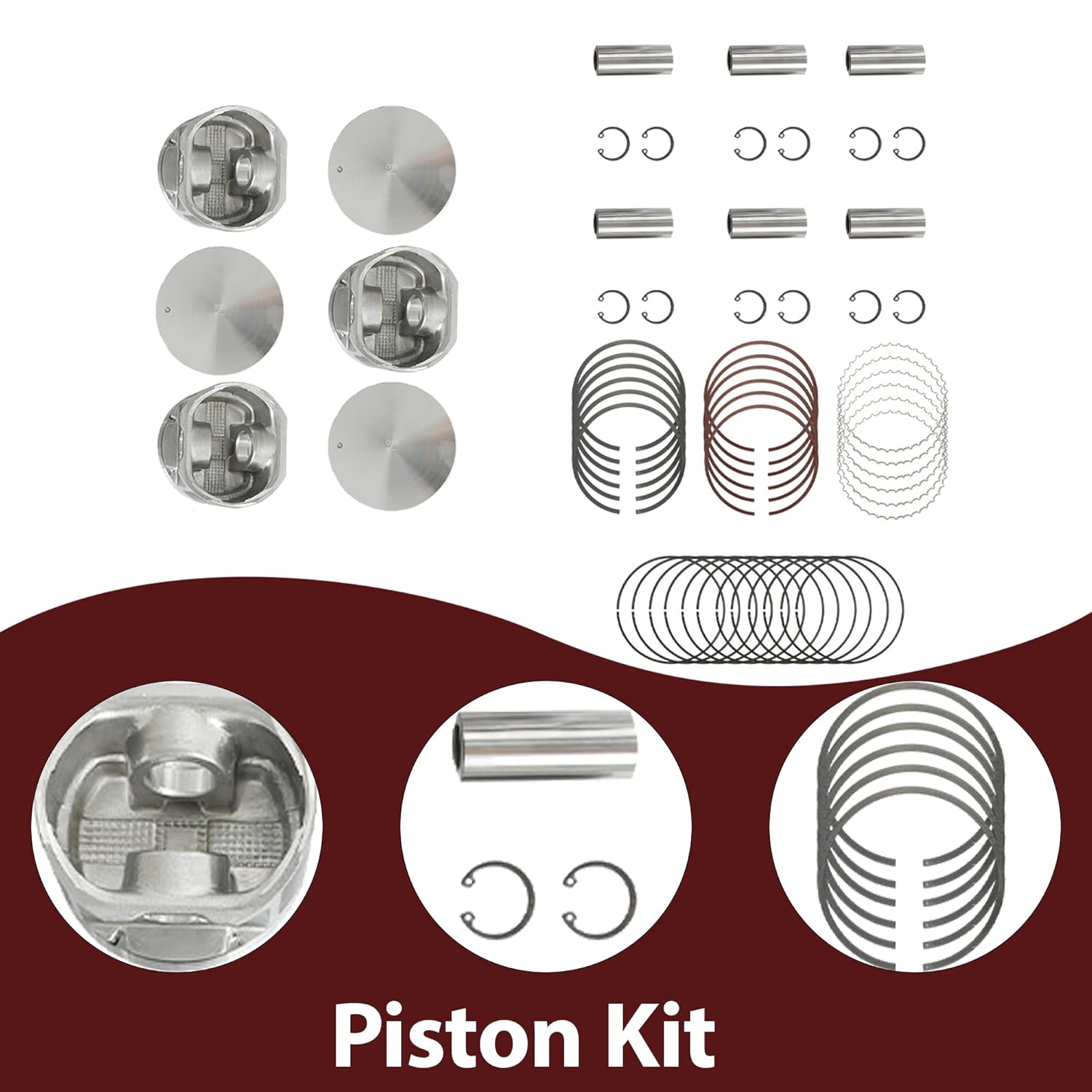 Head Gasket Set Timing Chain Kit Piston Kit Connecting Rod Engine Bearing Fit for Dodge Dakota Durango Nitro Ram Jeep Liberty Commander Mitsubishi Raider Ram Dakota 3.7L 2005-2012