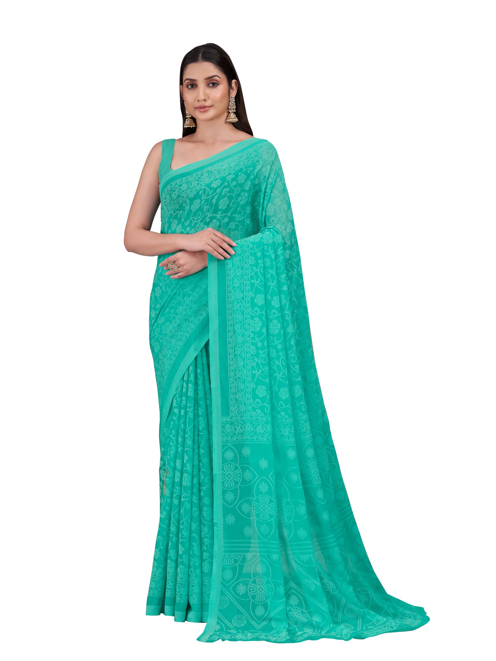 Garden Vareli Floral Print Nara Chiffon Saree