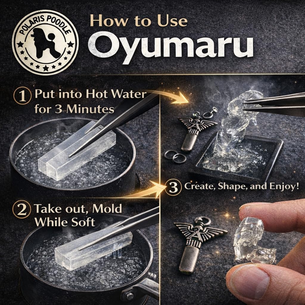 Oyumaru Clear Reusable Thermoplastic Mold Material – Clear Instant Mold for DIY Casting, Miniatures, Jewelry & Craft Duplication (8 Pack)