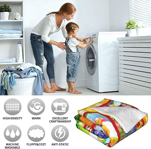 Miniatura 7 de Lcnwjvd Manta de franela de dibujos animados de 50 x 60 pulgadas, manta de viaje para cama, sofá, regalo para hombres, mujeres, niños y niñas,