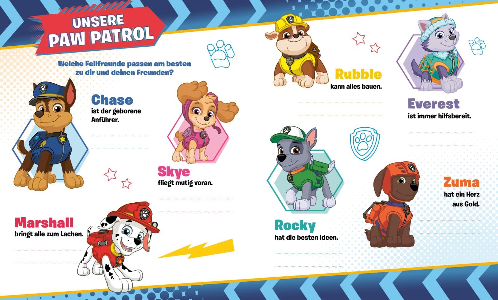 PAW Patrol Mitmachbuch Freundebuch Eintragbuch für Kindergartenkinder ab 3 Jahre