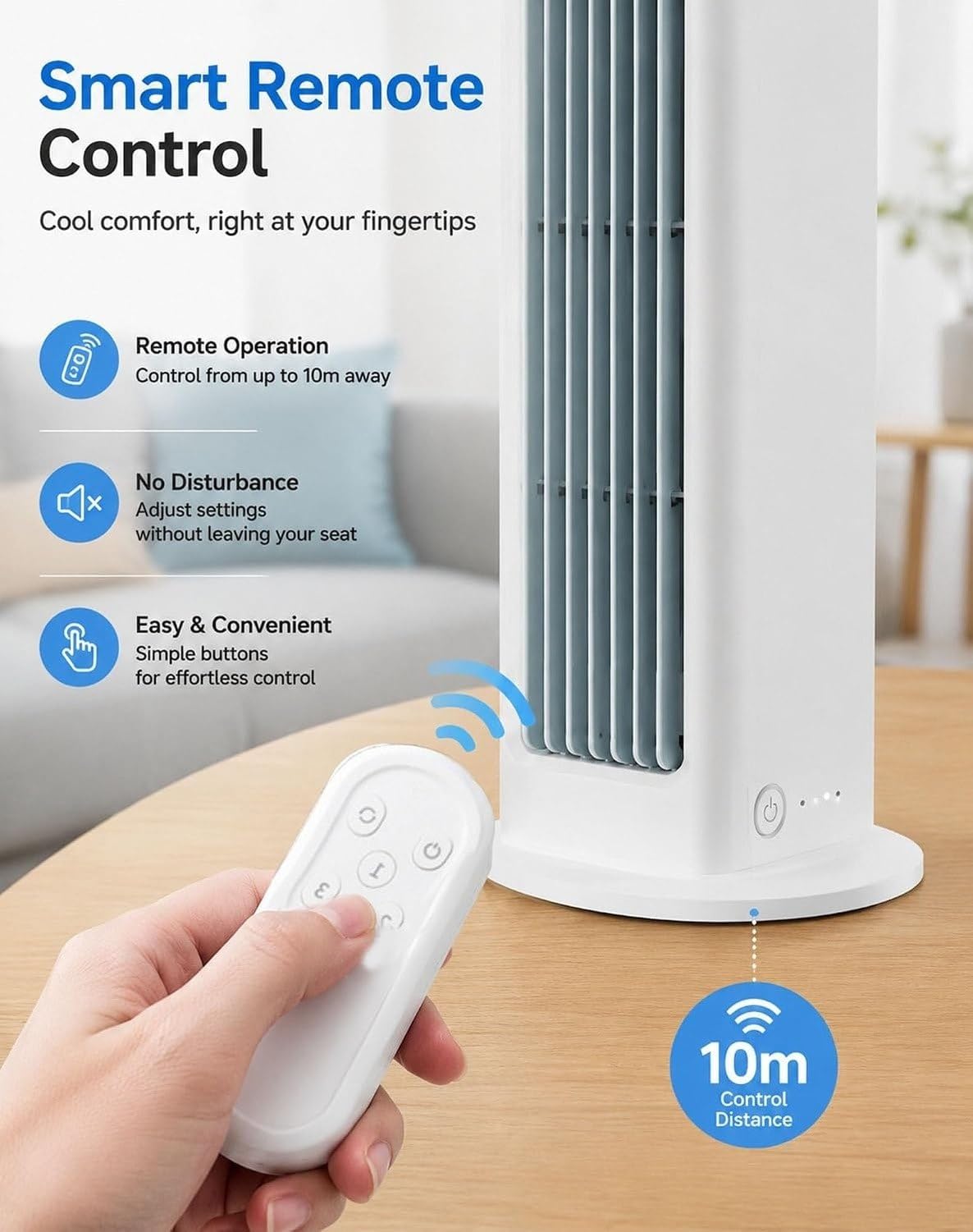 Climatizzatore Portatile Ricaricabile con Telecomando, 3 velocità e Raffreddamento Rapido Silenzioso, Senza Installazione per Camera da Letto Ufficio