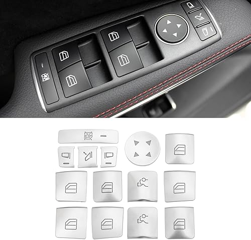 Cubierta de botón para interruptor de ventana de puerta interior para Mercedes Benz ABC (W204)E (W212)GLACLAGLKGLMLGLE Clase 14 piezas